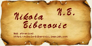 Nikola Biberović vizit kartica